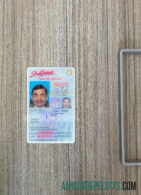 EUA Dakota do Sul Carteira de Habilitação Sub 21 2023 Presente fotolook frente exemplo